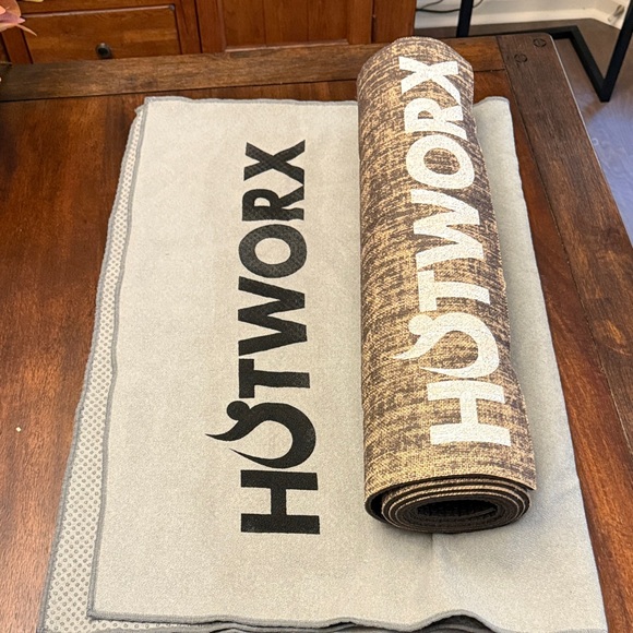 Hotworx Other - HOTWORX Brown and Gray Exercise Mat and Towel